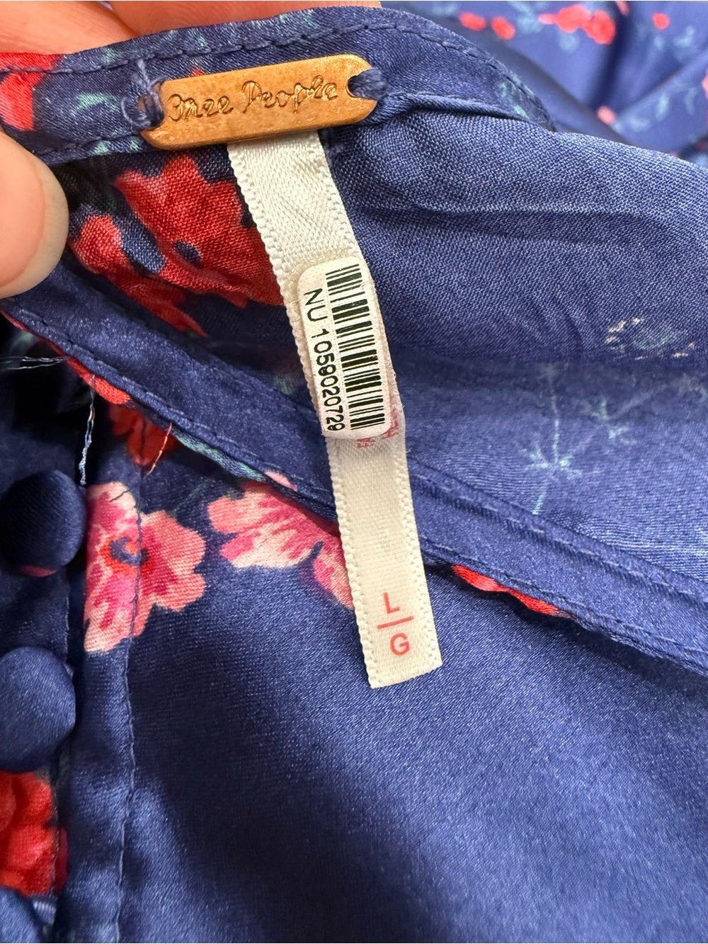 Free People Navy Maxi Dress with Red Floral Print - Picture 9 of 10